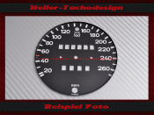 Tachoscheibe Porsche 911 G Modell 1974 bis 1984 Mph zu Kmh