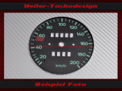 Tachoscheibe für Porsche 356 120 Mph zu 200 Kmh