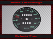 Tachoscheibe Porsche 356 120 Mph zu 200 Kmh