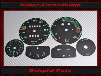 Set Tachoscheiben für Porsche 356 120 Mph zu 200 Kmh