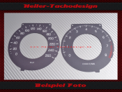 Tachoscheibe Volvo S80 2,5 T 2007 MPH zu KMH