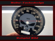 Tachoscheibe für Harley Davidson Softail Haritage FXST FLSTC 2003 bis 2009 Ø100 Mph zu Kmh