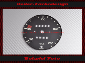 Tachoscheibe für Porsche 912 902 120 Mph zu 200 Kmh 30iger Schritte