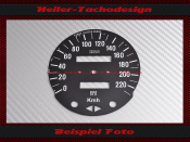 Tachoscheibe f&uuml;r Fiat 124 Spider 140 Mph zu 220 Kmh