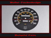 Tachoscheibe für Mercedes W107 R107 560 SL elektronischer Tacho 160 Mph zu 260 Kmh - 1
