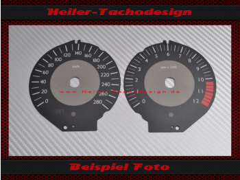 Tachoscheiben für BMW K1200GT 170 Mph zu 280 Kmh 12000 UPM