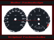 Tachoscheiben für BMW E81 E82 E84 E87 E88 1er M Design 240 Kmh 7500 UPM