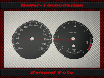 Tachoscheiben für BMW E81 E82 E84 E87 E88 1er 260 Kmh 5500 UPM