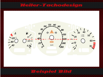Tachoscheibe für Mercedes W170 SLK Modell 2000 Facelift 160 Mph zu 260 Kmh