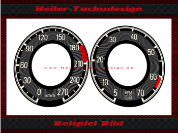 Speedometer and tachometer sticker for Mercedes W198 300SL 270 Kmh 7000 UPM