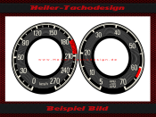 Speedometer and tachometer sticker for Mercedes W198...