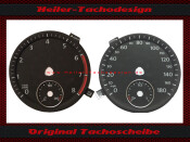 Tachoscheibe VW Golf 6 GTI 2011 bis 2012 Mph zu Kmh