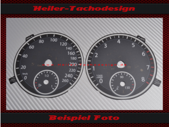 Tachoscheibe für VW Tiguan ab 2011 bis 2015 160 Mph zu 260 Kmh