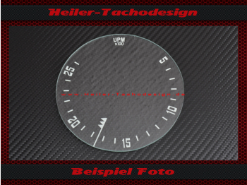 Tacho Glas Traktormeter f&uuml;r Porsche Schlepper Export 2600 UPM 111 mm x 3,0 mm