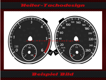 Tachoscheibe für VW Passat SEL Diesel (extra lang) 2012 Mph zu Kmh