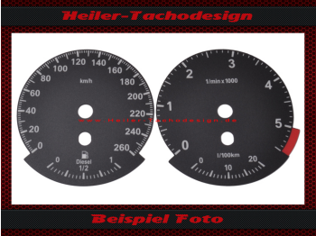 Tachoscheiben für BMW E90 E91 E92 E93 160 Mph zu 260 Kmh 5500 UPM