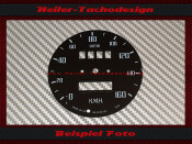 Gauge face MG Midget Smiths Ø 75 mm 100 Mph to Kmh