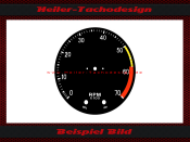 Tachometer Triumph TR5 TR6 Scale - 2