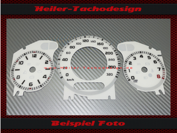 Speedometer dials for Mercedes W209 CLK 63 AMG Black Series 200 Mph to 320 Kmh