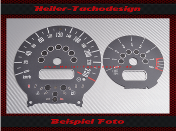 Tachoscheiben für Mini R50 JCW John Cooper Works Design GP 150 Mph zu 250 Kmh Symbole - 1 ca.Ø15cm