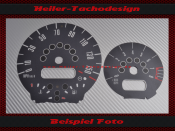 Tachoscheiben für Mini R50 JCW John Cooper Works Design GP 150 Mph zu 250 Kmh Symbole - 1 ca.Ø15cm