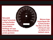 Tachoscheibe für Harley Davidson Fat Boy FLSTF 2004 bis 2009 Ø100 Mph zu Kmh