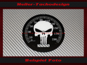 Tachoscheibe für Harley Davidson Fat Boy FLSTF 2004 bis 2009 Ø100 Mph zu Kmh