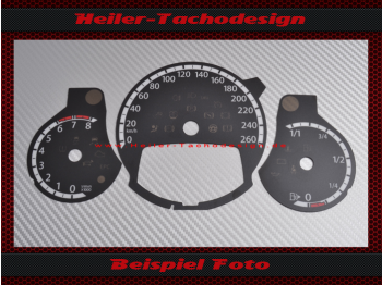 Tachoscheibe für VW Beetle Benzin Modell 2013 2014 160 Mph zu 260 Kmh