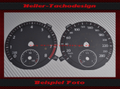 Tachoscheibe für VW Golf 6 GTI 2013 bis 2015 Mph zu Kmh