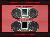 Tachoscheibe für VW Golf 6 GTI 2013 bis 2015 Mph zu Kmh