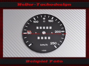 Tachoscheibe Porsche 911S 1974 bis 1976 Mph zu Kmh