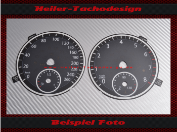 Speedometer Disc for VW Tiguan 2006 to 2011 Symbol 2 160 Mph to 260 Kmh