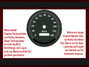 Speedometer Disc for Harley Davidson Fat Boy 1997 Ø100 Mph to Kmh