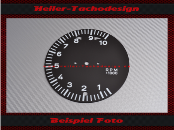 Drehzahlmesser Zifferblatt für Porsche 911 912 914 901 930 959 10000 UPM 6 Uhr Stellung