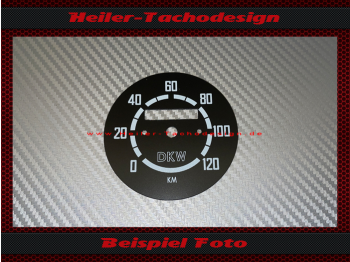 Tachoscheibe für DKW RT200 RT250 0 bis120 Kmh Ø76 mm