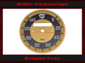 Gauge face NSU Max 0-140 Kmh Ø76 mm1954-1963