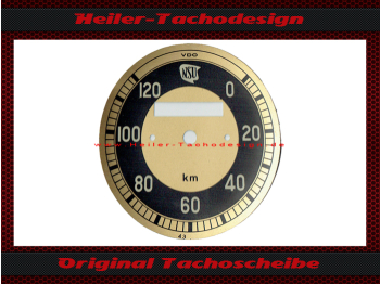 Tachoscheibe für NSU Lux 0-120 Kmh Ø75 mm - 1
