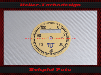 Speedometer Disc for NSU Fox Lambretta 0 to 100 Kmh Ø56 mm