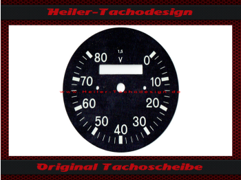 Speedometer Disc for NSU Kettenkrad small Kettenkraftrad Typ HK 101 0 to 80 Kmh Ø76 mm