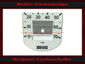 Speedometer Disc for VDO NSU Quickly 0 to 70 Kmh