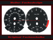 Tachoscheiben für BMW 1er F20 F21 F22 F23 160 Mph zu 260 Kmh 8000 UPM mit Öltemperatur