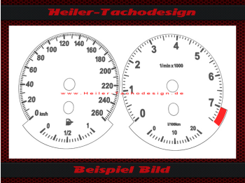 Speedometer Discs for BMW 1er F20 F21 F22 F23 260 Kmh 7500 RPM