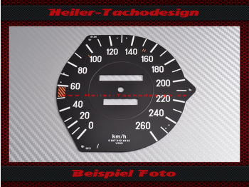 Tachoscheibe für Mercedes W107 R107 450 SL mechanischer Tacho Mph zu Kmh - 2