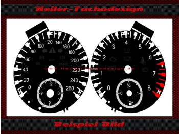 Tachoscheiben für Mercedes R171 SLK 300 ohne Kranz 160 Mph zu 260 Kmh