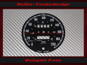 Tachoscheibe Smiths 1970 MGB 0 - 200 Kmh Ø 92 mm Mph zu Kmh