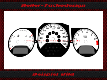 Satz Tachoscheibe für Dodge Caliber SX 2,0 2006 - 2015 Mph zu Kmh