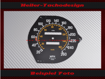 Tachoscheibe für Mercedes W107 R107 450SL 1977 mechanischer Tacho 160 Mph zu 260 Kmh