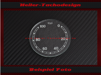 Speedometer Glass Scale Veigel 0 to 100 kmh Ø58 mm - 2