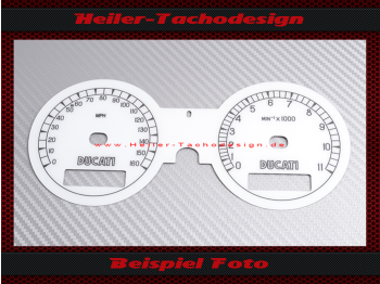 Tachoscheibe für Ducati Sport Classic GT 1000 Biposto Modell 2009 160 Mph zu 260 Kmh
