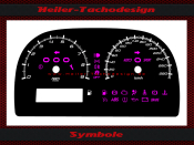 Tachoscheibe für Lotus Elise 111R / S 2009 bis 2011 180 Mph zu 280 Kmh Symbole - 1